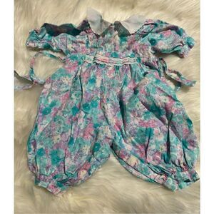 Polly Flinders vintage one piece floral print 6 month